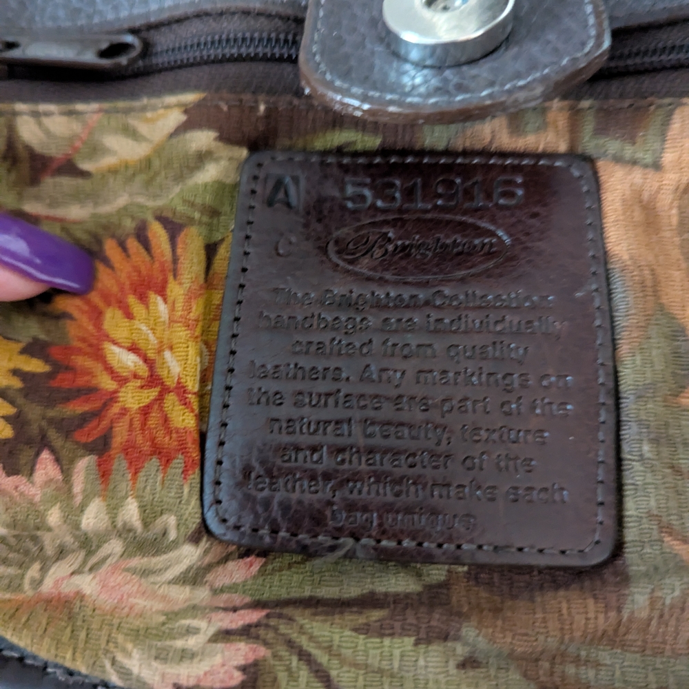 Brighton Brown Crocodile-Embossed Women's Bag - Picture 6 of 14